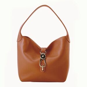 DOONEY & BOURKE Lucca Leather Logo Lock Hobo in Caramel